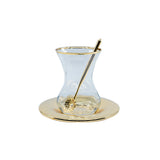 Golden Beauty Tea Glass Set, Set For 2 (4 Pcs)