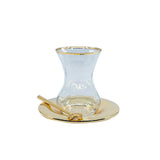 Golden Beauty Tea Glass Set, Set For 2 (4 Pcs)